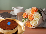 Kilimanjaro coffee tiramisu & Frill Bouquet White&Orange